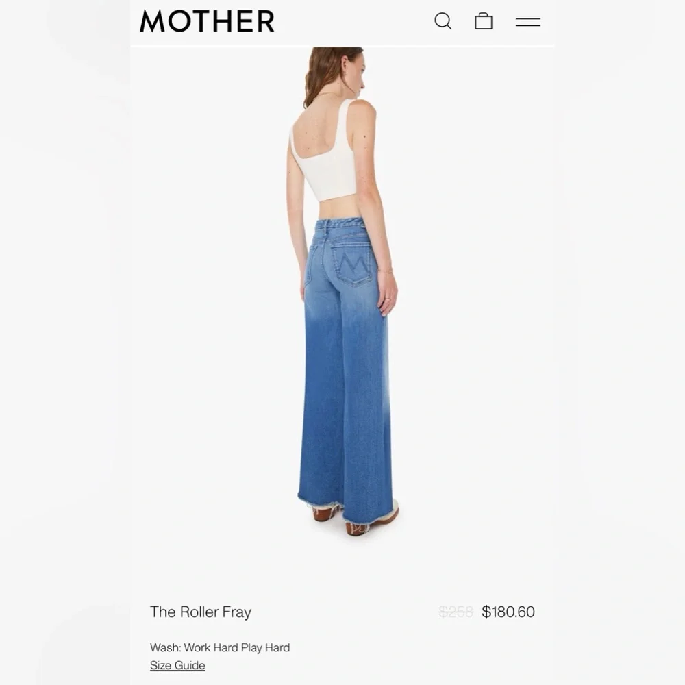 MOTHER Light Blue Wide Leg Jeans - Picture 2 of 7